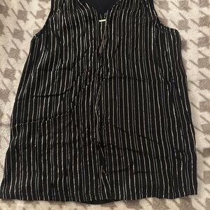 Express Black and Gold Striped Top